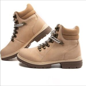 Hiking Boots for Women Outdoor Non-Slip Beige Size 8.5